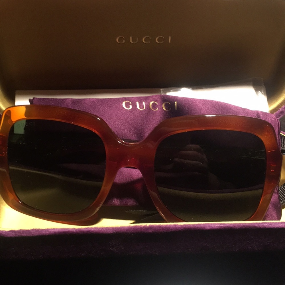 Gucci tortoise shell sunglasses.
